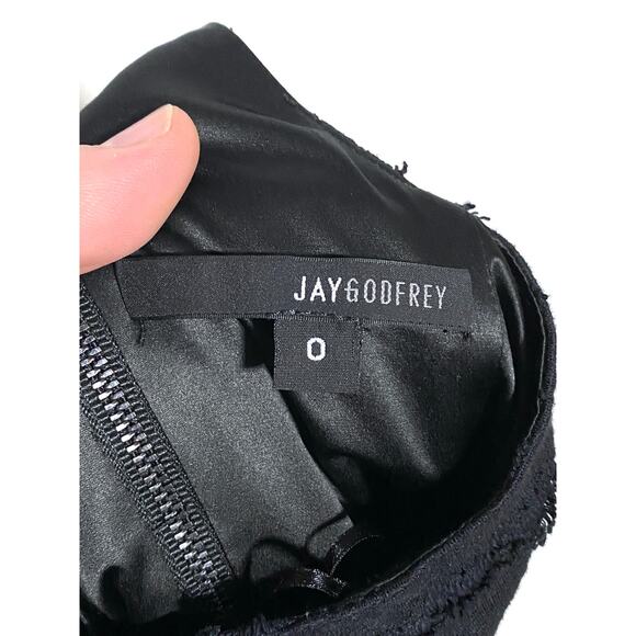 Jay Godfrey Little Black Mini Dress Womens 0 Strappy Exposed Zip Back Halter - Picture 7 of 9